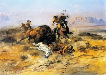 caza de búfalos 1898 Charles Marion Russell Pinturas al óleo